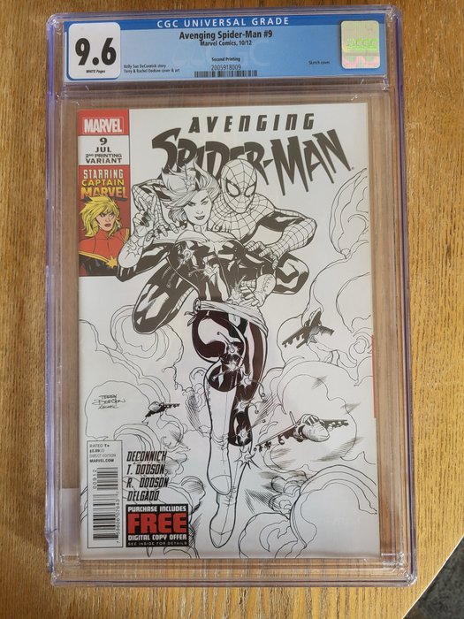 Avenging Spider-man  C.G.C. 9.6 9 - 1 Variant cover - 2012