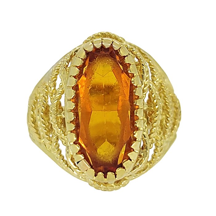 Inel Aur galben, 18 carate Citrin 