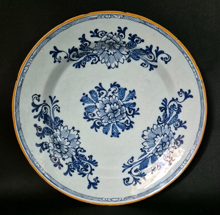 Étel - Delfts blauw bord " De Porceleyne Byl" (1657-1803) - Agyagedény