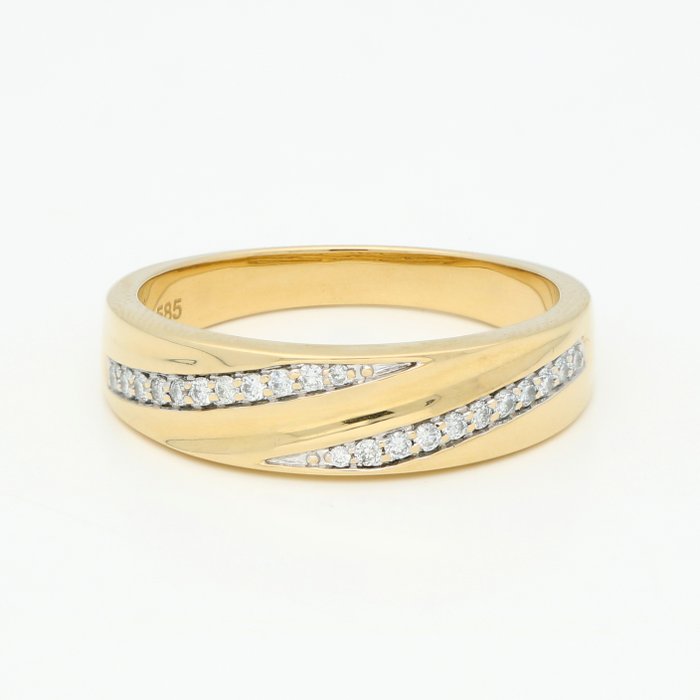 Gyűrű Sárga arany Gyémánt  (Természetes) 