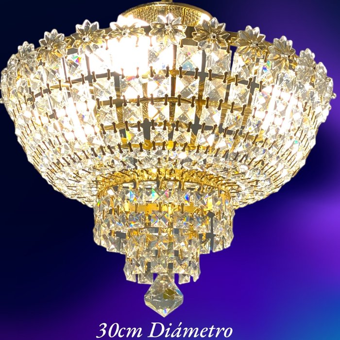 Elegante  Lámpara de Diseño - Lámpara de techo - Bronce - Cristales Swarovski