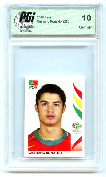 2006 Panini - World Cup Stickers - Cristiano Ronaldo #185 WC Rookie - 1 Graded sticker - PGi 10