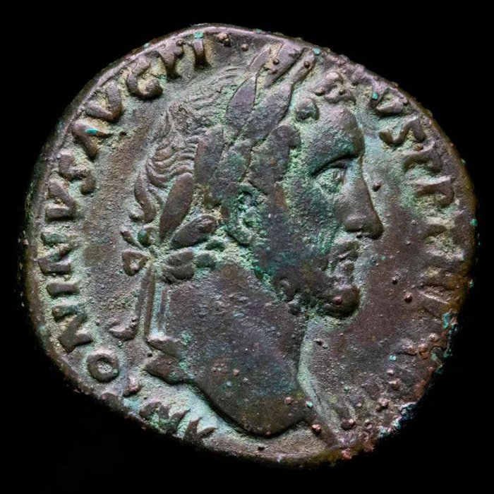 Cesarstwo Rzymskie. Antoninus Pius (AD 138-161). Sestertius Rome mint,. LIBERTAS COS IIII, Libertas standing right, holding pileus and sceptre, S-C across