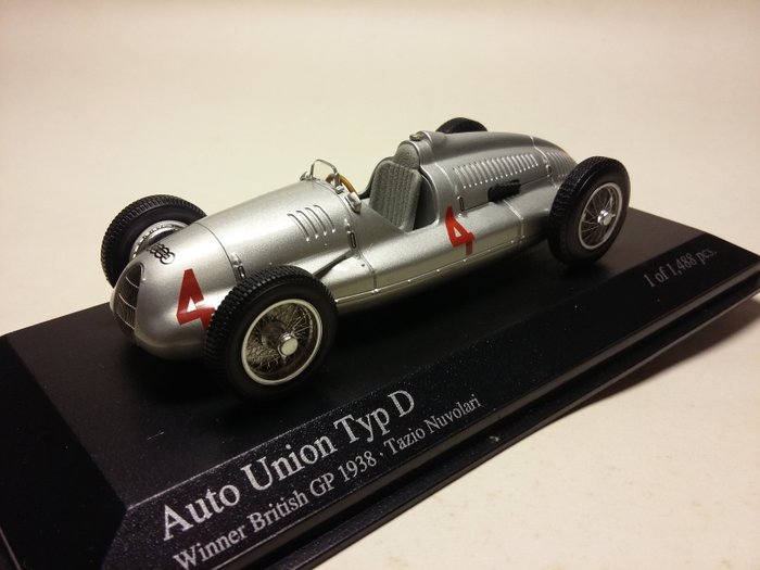 Minichamps 1:43 - 1 - Modellino di auto - Auto Union TypeD 1938 Winner British GP
