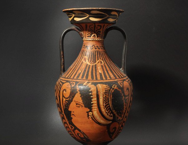 Altgriechisch, Magna Graecia Keramik Apulische rotfigurige Amphore mit TL-Test - 38 cm