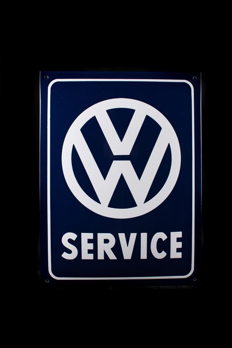 Sign - Volkswagen - VW service; 400mm; enamel; nice quality; handmade