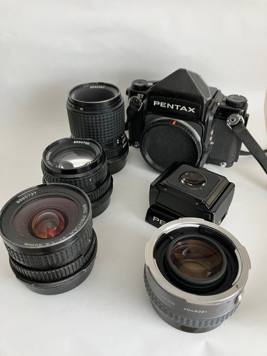 Pentax 67 + 45mm/105mm/135mm macro Câmera de formato médio