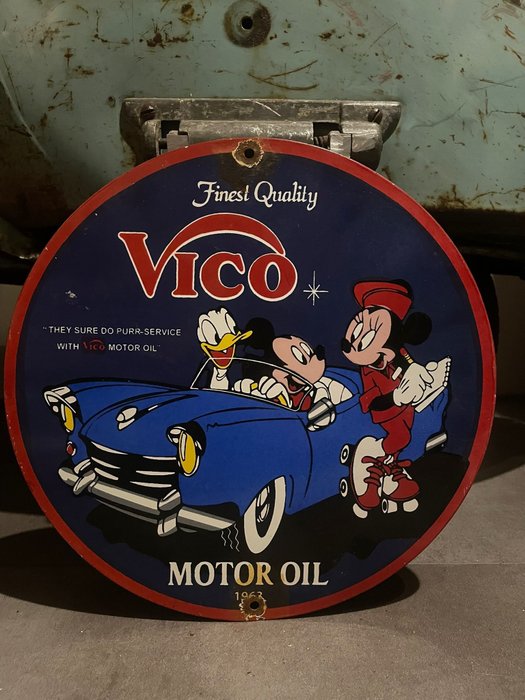Vico Motor Oil - 琺瑯標誌牌 (1) - 瑪瑙