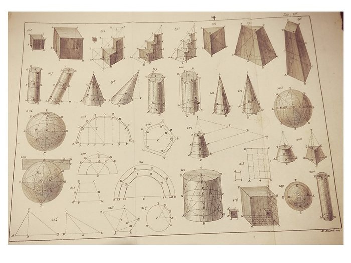 Gorini Giovanni, Santini Giovanni, Brunacci Vincenzo - Lotto di Opere Ottocentesche di Matematica, Geometria ed Algebra - 1819