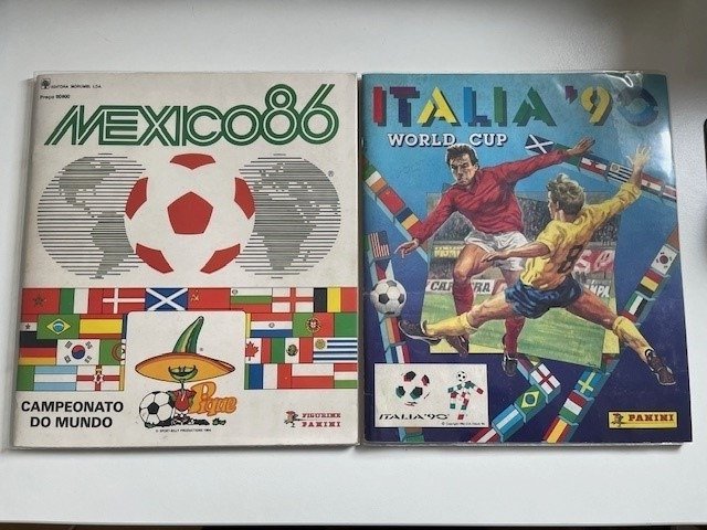 Panini - World Cup Mexico 86 / Italia 90 - RARE PORTUGAL EDITION - 2 Complete Album