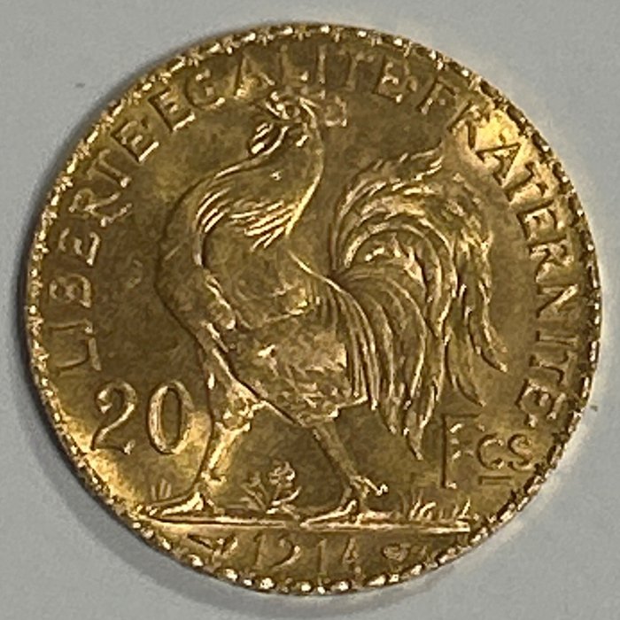 法國. Third Republic (1870-1940). 20 Francs 1914 Marianne