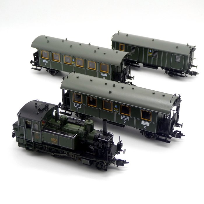 Fleischmann H0轨 - 84 4901/84 5810/-5811/-5813 - 模型火车 (4) - 系列限制；巴伐利亚 Pt 2/3，编号 6058 和 3 Carrozze - K.Bay.Sts.B