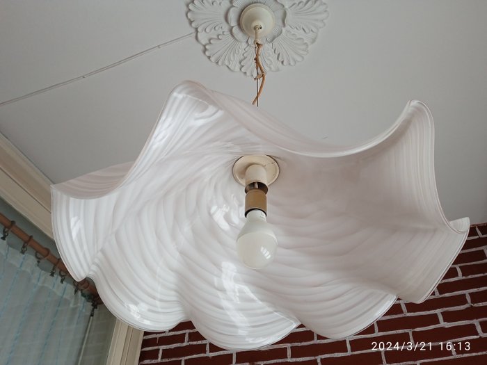 Murano vintage  - Lampada a sospensione (1) - vetro bianco