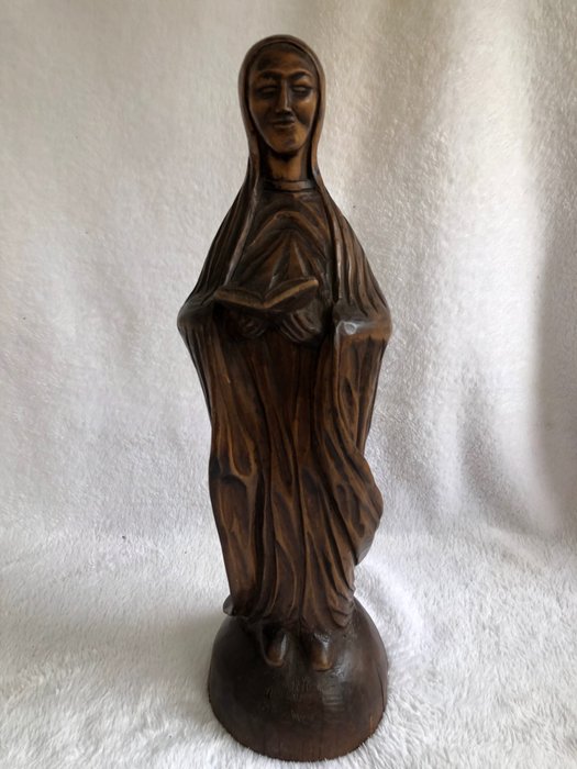 Sculpture d'une religieuse lisant la bible - 38 cm - Figur - Holz