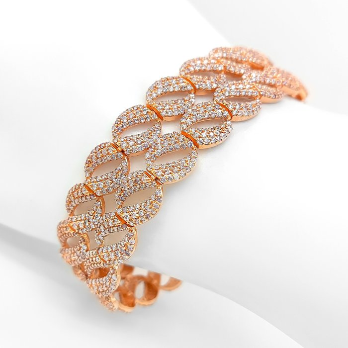 Zonder Minimumprijs - 8.82 Carat Pink Diamonds Armband - Roségoud 