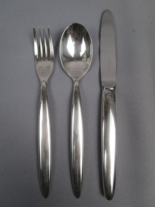 Cutlery set - Christofle Paris - dining cutlery 3 pieces - silver plated