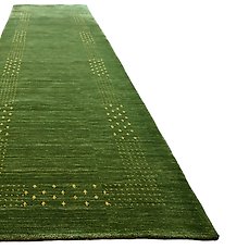 Lange Groene Gabbeh – ongebruikt – Loper – 286 cm – 82 cm