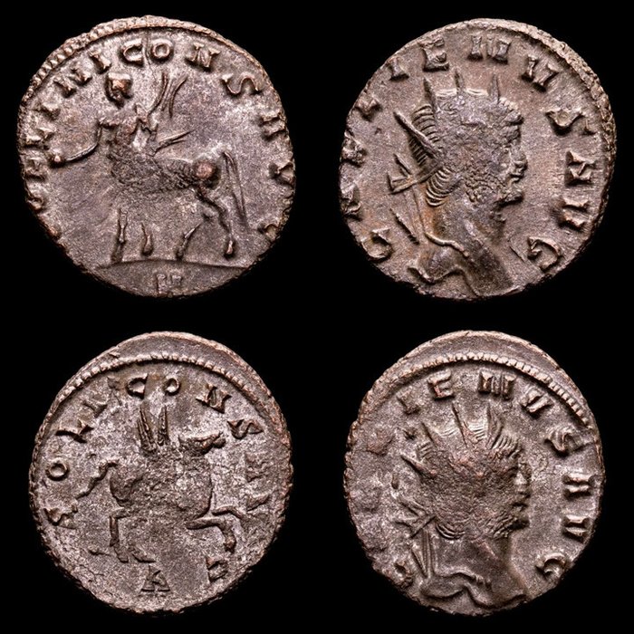 羅馬帝國. 加里恩努斯 (AD 253-268). Lot comprising two (2) antoninianus Rome mint.