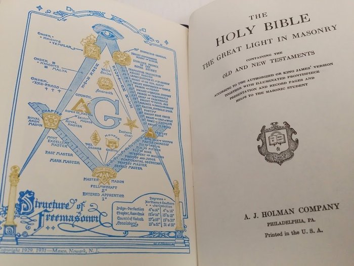 Vintage Masonic Holy Bible King Solomon's Temple - 1968