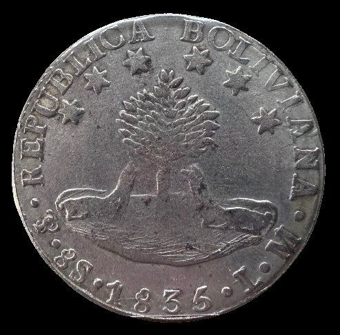 Bolivien. 8 Sueldos 1835