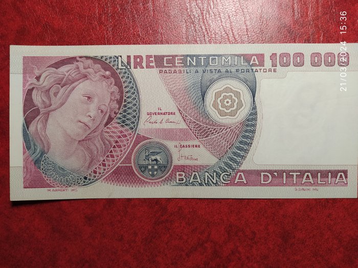 Italy. - 100.000 Lire 1982 "Botticelli" - Gigante BI 83C; Pick 108c  (No Reserve Price)