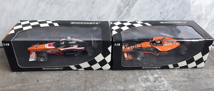 Minichamps 1:18 - 2 - Voiture miniature - Arrows A20 Pedro de la Rosa 1999 #14 - Flèches Supertec A21 Jos Verstappen 2000 #19