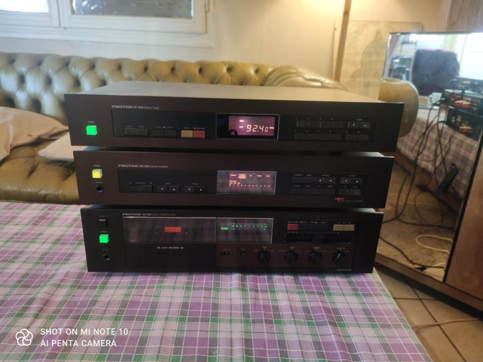 Proton - AM-300 Solid state integrated amplifier, AT-300 Tuner, AD-300 Cassette recorder-player - Stereo Hi-fi set