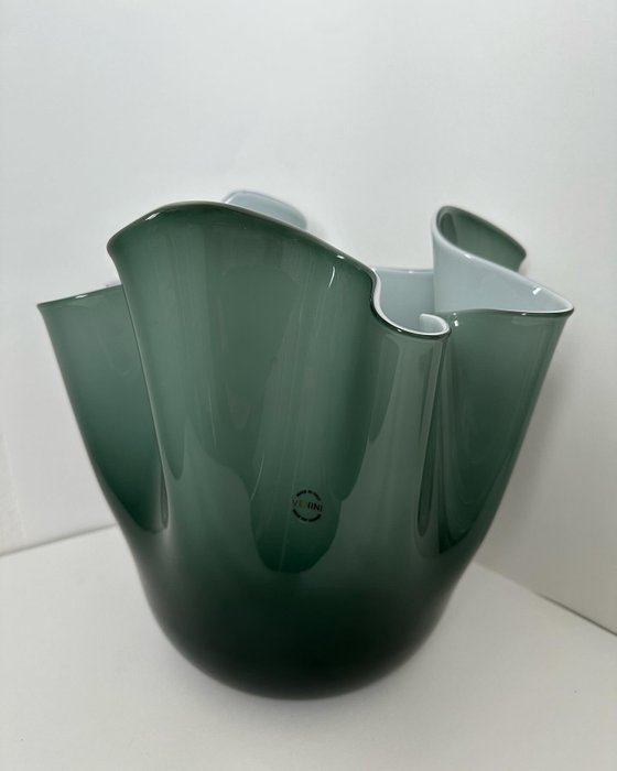 Venini - 花瓶 -  Fazzoletto  - 玻璃, 30公分