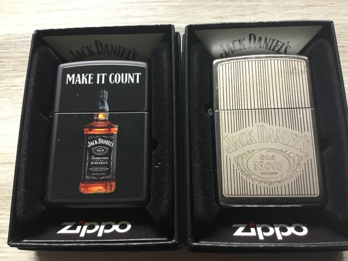 Zippo - Zippo 2022/2023 set van 2 Jack Daniels aanstekers - Feuerzeug - Messing