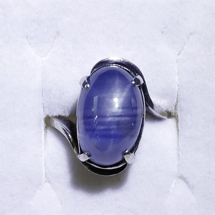 Ohne Mindestpreis - 10ct Ster Saffier Ring - Silber 