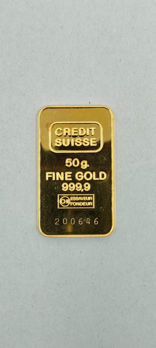 瑞士. 50 gram goudbaar Credit Suisse - Valcambi