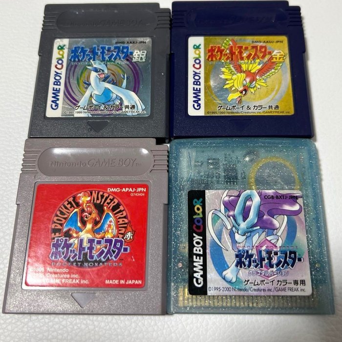 Nintendo - Set pokemon gameboy color and pocket red fire,crystal,gold,silver only software - Gameboy Color - Handheld video game (4) - Without original box