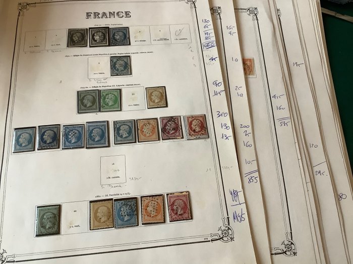 Frankrike 1849/1949 - Stark samling, på albumsidor med klassisk musik, Orphelins II och III och Pont de Gare - Yvert 3/668