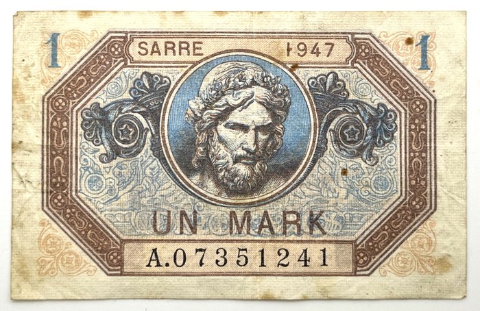Saar. - 1 Mark 1947 - Pick 3  (Ohne Mindestpreis)