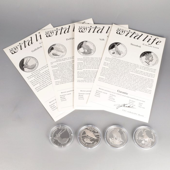 库克群岛. 50 Dollars 1990/1991 - ''Wildlife'' (4 stuks)