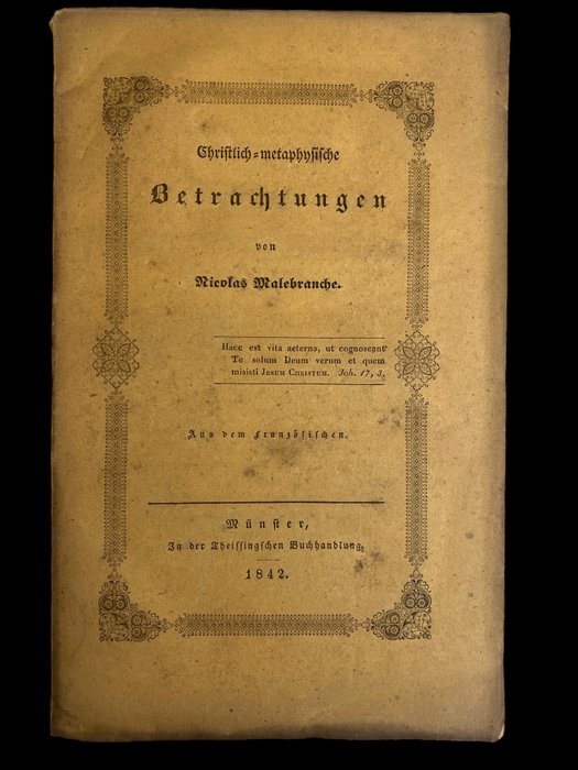 Nicholas Malebranche - Christlich-metaphysische Betrachtungen - 1842