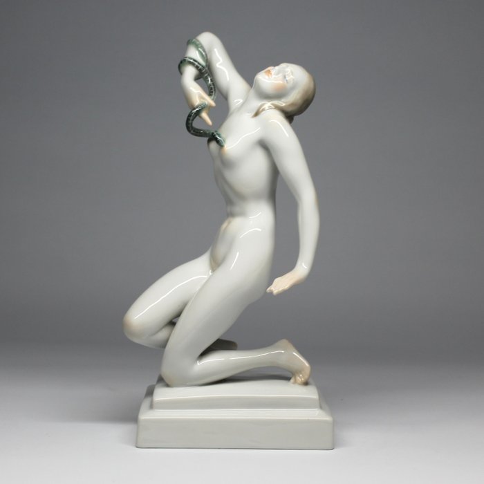 Herend - István Szilágyi Nagy (1900-1954) - 雕像 - Cleopatra with the snake - 瓷
