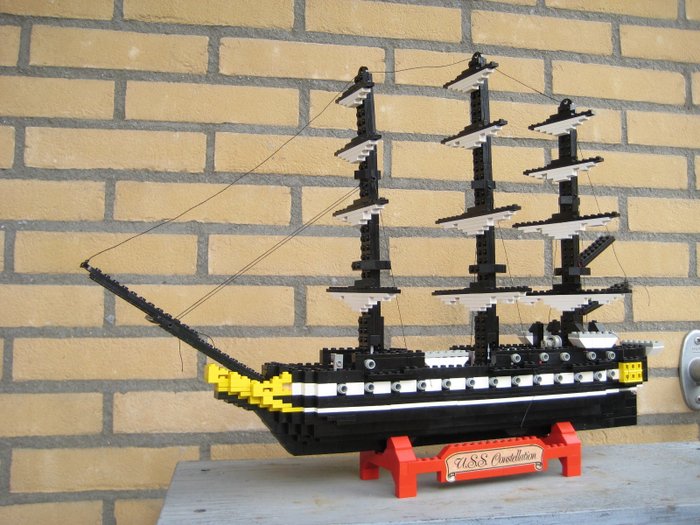 Lego - inclusief box en handleiding - Lego schip , set 398 , USS Constellation - 1970-1980