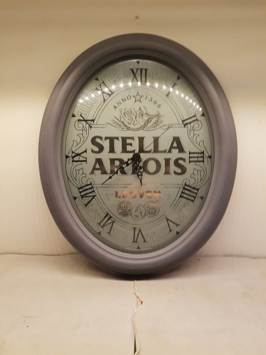 Väggklocka - Stella Artois - Glas, Plast - 1970-1980
