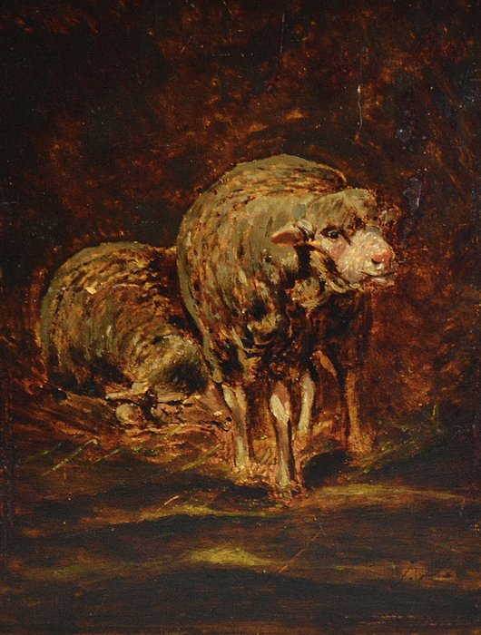 Juliette Bonheur (1830-1891), attribué à - Étude de moutons.
