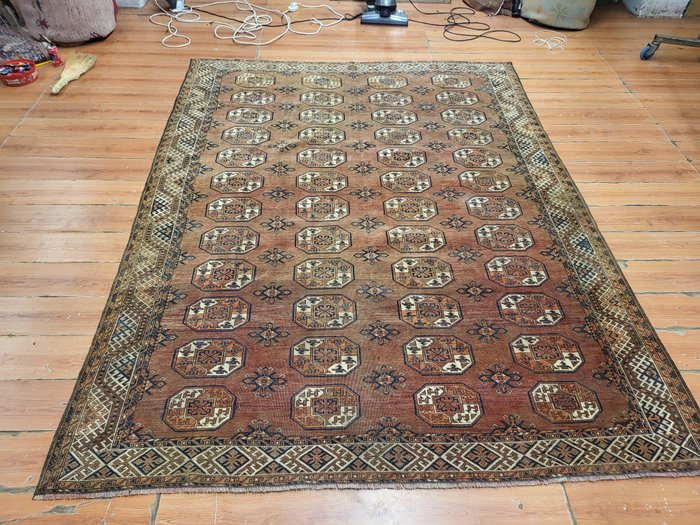 华丽的阿富汗 Chobash Ersari 羊毛手工地毯，约 1880 年 - 小地毯 - 300 cm - 240 cm