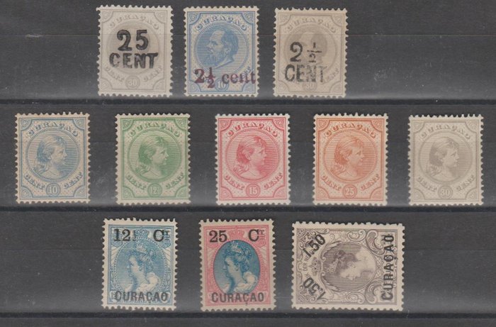 Curaçao 1891/1902 - Auswahl Curaçao - NVPH 18, 19/23, 24, 25, 26/28