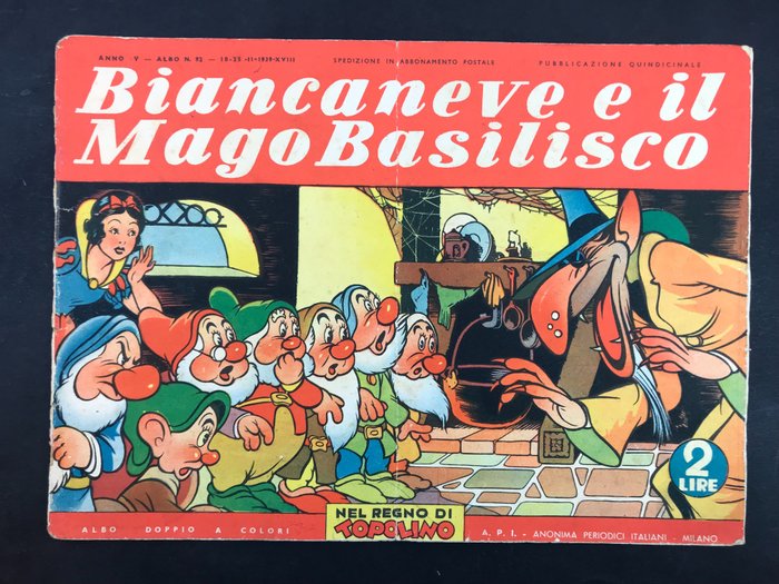 Topolino Albo nel Regno n. 92 - Biancaneve e il Mago Basilisco - 1 Comic - Erstausgabe - 1939