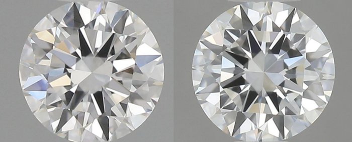 2 pcs Diamanter - 0.60 ct - Brilliant - E - IF (feilfri), *No Reserve Price* *Matching Pair*