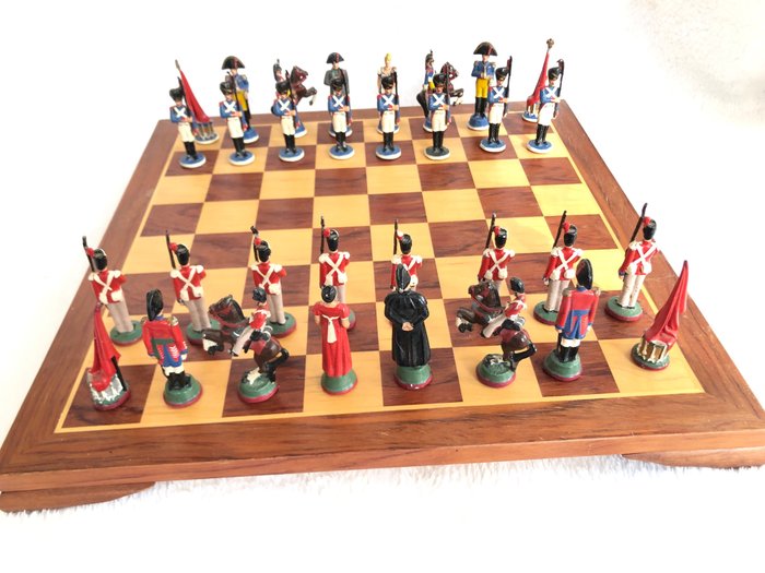 Schachspiel - Échiquier Napoléon contre Wellington soldat de plomb - führen