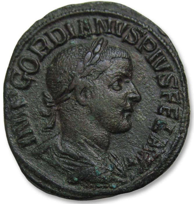 Römisches Reich. Gordian III (238-244 n.u.Z.). Sestertius Rome mint circa 241-243 A.D.