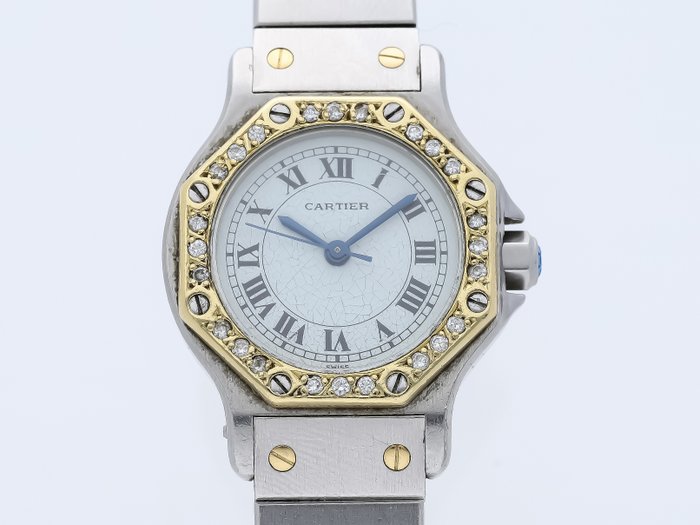 Cartier - Santos Octagon Automatic - Utan reservationspris - Diamonds - Unisex - 1990-1999