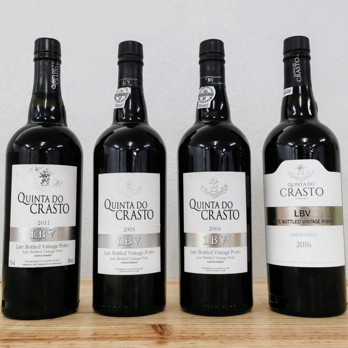 Quinta do Crasto Unfiltered Late Bottled Vintage Port: 2003, 2004, 2011 & 2016 - Douro - 4 Butelki (0,75l)