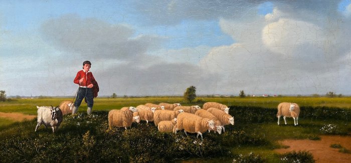 Hollandse School (XIX-XX) - Herder in weide