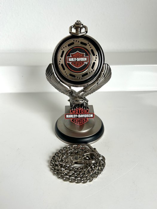Franklin Mint - Harley Davidson Collector Edition “Heritage Softail” zakhorloge & Eagle stand - 1990-1999